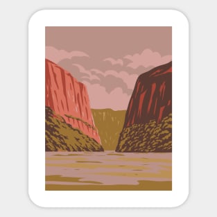 Sumidero Canyon National Park in Chiapas Mexico WPA Art Deco Poster Sticker